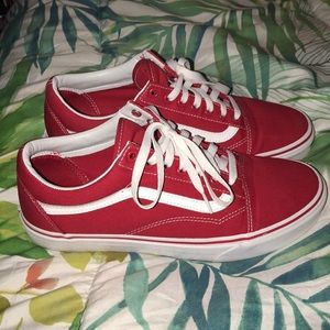 Red and white vans